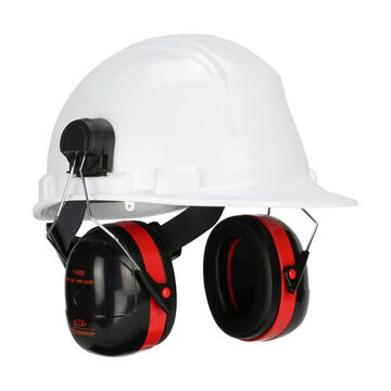 Protège-oreilles monté sur casque, rouge