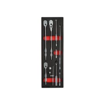 Drive Tools and Accessories Set, 1/4 in Drive, 5 in wd, 16 in dp, 1-1/4 in ht