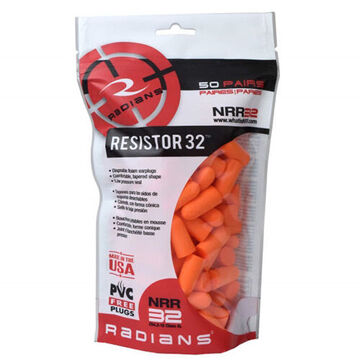 Disposable Ear Plug, 32 db, Tapered, Orange