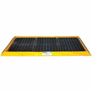 Drum Spill Pallet, 6 Drums, 36 gal, 3 in ht, Yellow/Black