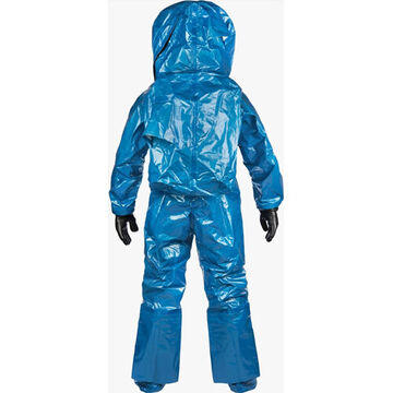 Heat Sealed Encapsulating Suit, Level A, L, Blue, Silver Shield® Inner/Butyl Outer, Front