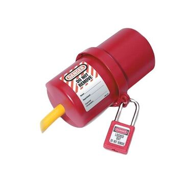 Electrical Lockout, Red, 6 in ht, 3 in wd, 9/16 in Padlock Shackle dia