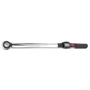Electronic Torque Wrench, 3/8 in Drive, 10 to 100 ft-lb, Fixed Ratching, 0.01 ft-lb/0.1 in-lb, 20-1/2 in lg