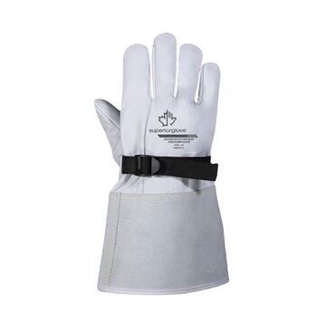 Electrical Gloves Class 1 Voltage Insulating, Goat Leather Palm, White