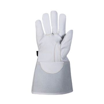 Class 1 Voltage Insulating Electrical Gloves, Goat Leather Palm, White