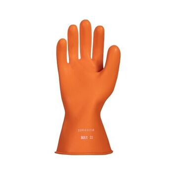 Class 0 Voltage Insulating Electrical Gloves, Galvanized Orange, Natural Rubber