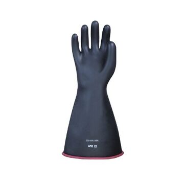 Class 1 Voltage Insulating Electrical Gloves, Galvanized Black And Red, Natural Rubber