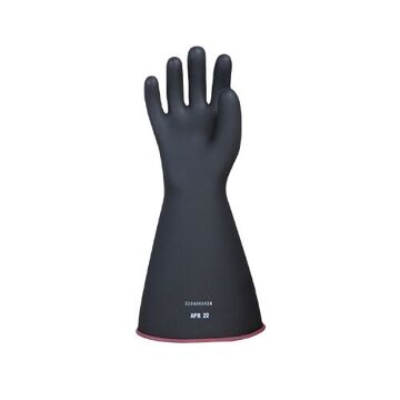 Class 2 Voltage Insulating Electrical Gloves, Galvanized Black And Red, Natural Rubber