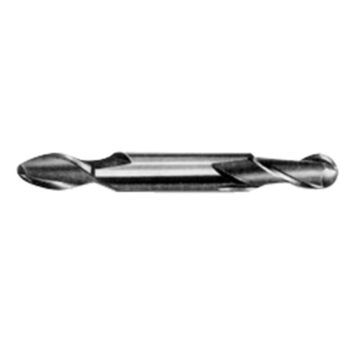 Ball Nose, Double End Mill, 1/8 in Cutter dia, 3/8 in dp Cut, 2 Flutes, 3/8 in Shank dia, 3-1/16 in lg