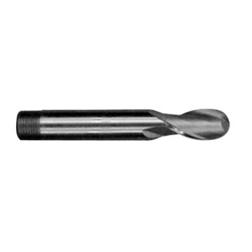 Ball Nose, Long, Slot End Mill, 1-1/4 in Cutter dia, 2 in dp Cut, 2 Flutes, 1 in Shank dia, 6-1/4 in lg
