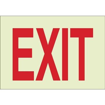 Exit Sign, Red on Glow, Exit