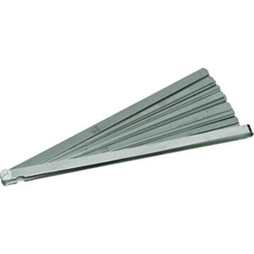 Long Blade Feeler Gauge Set, 1/2 x 12 in Blade, 25 Pieces, Steel