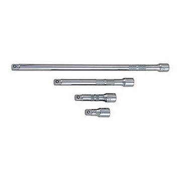 Knurled Socket Extension Set, 3/8 in Drive, 4 Pieces, Alloy Steel, Full Polished