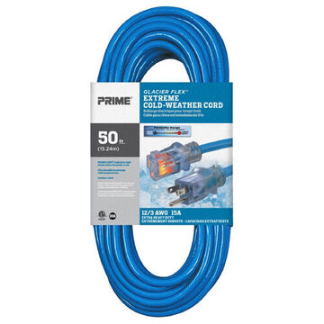 Extension Cord Extreme Cold Weather, 50 Ft, 12/3 Sjtw