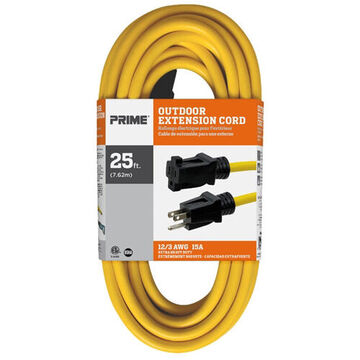 Locking Extension Cord, 125 V, 15 A, 12/3 SJTW Cord, 25 ft Cord lg, 3 Conductors