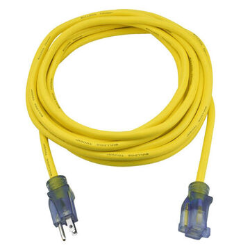 Locking Extension Cord, 125 V, 15 A, 12/3 SJTW Cord, 25 ft Cord lg, 3 Conductors