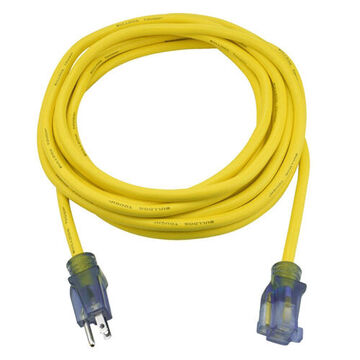 Locking Extension Cord, 125 V, 15 A, 12/3 SJTW Cord, 25 ft Cord lg, 3 Conductors