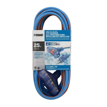 Locking Extension Cord, 125 V, 15 A, 12/3 SJEOW Cord, 25 ft Cord lg, 3 Conductors