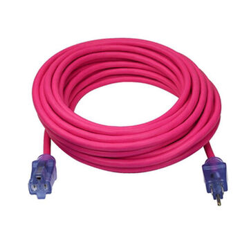 Rallonge extérieure haute visibilité, 125 V, 15 A, 1875 W, cordon SJTW 12/3, cordon de 50 pied lg, 3 conducteurs