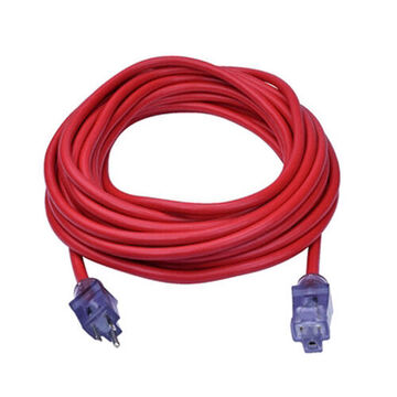 High Visibility Outdoor Extension Cord, 125 V, 15 A, 1875 W, 12/3 SJTW Cord, 50 ft Cord lg, 3 Conductors