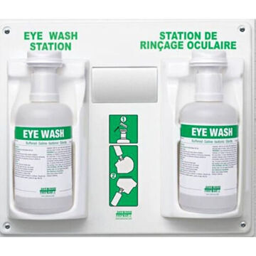 Eye Wash Station, 1 l Container, Bottle, 14-1/2 in ht, 17-1/2 in wd