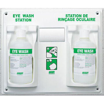 Eye Wash Station, 32 oz, 14-1/2 in ht, 17-1/2 in wd, Wall