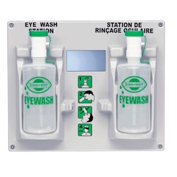 Eye Wash Double Station, 32 oz, 14-1/2 in ht, 17-1/2 in wd