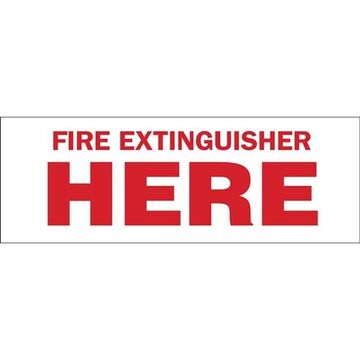 Fire Sign, 3.5 in ht, 10 in wd, Red, White, Polyester With Polyester Overlaminate, Self-Adhesive