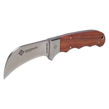 Hawkbill Fixed Blade, 3 in Blade lg, Contoured, 440C Stainless Steel Blade