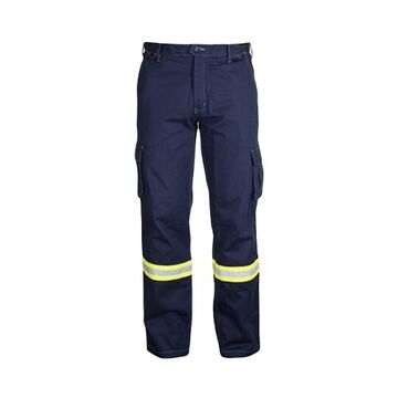 Heavy-Duty Flame Resistant Pant, Male, 32 in lg, Navy, Inherent Flame Resistant Fabric, 30 in Waist