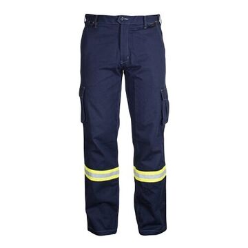 Pantalon respirant résistant aux flammes, homme, 32 pouce lg, bleu marine, coton/nylon/élasthanne ignifuge, taille 30 pouce