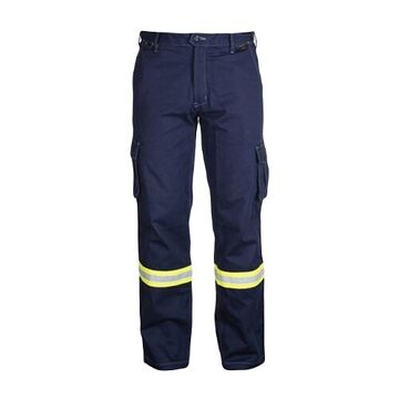 Breathable Flame Resistant Pant, Male, 32 in lg, Navy, Flame-Resistant Cotton/Nylon/Elastene, 32 in Waist