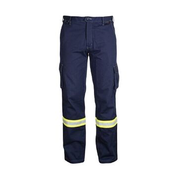 Pantalon respirant résistant aux flammes, homme, 32 pouce lg, bleu marine, coton/nylon/élasthanne ignifuge, taille 34 pouce