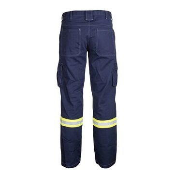 Pantalon respirant résistant aux flammes, homme, 32 pouce lg, bleu marine, coton/nylon/élasthanne ignifuge, taille 34 pouce
