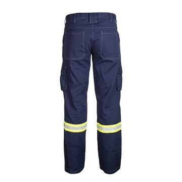 Pantalon respirant résistant aux flammes, homme, 36 pouce lg, bleu marine, coton/nylon/élasthanne ignifuge, taille 36 pouce