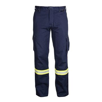 Pantalon respirant résistant aux flammes, homme, 36 pouce lg, bleu marine, coton/nylon/élasthanne ignifuge, taille 44 pouce