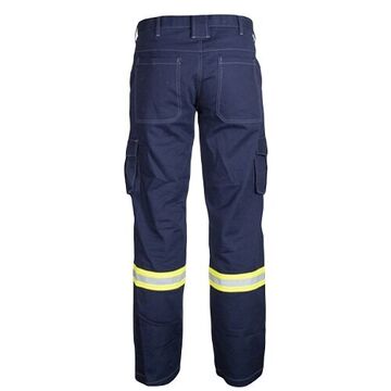 Heavy-Duty Flame Resistant Pant, Male, 32 in lg, Navy, Cotton/Nylon, 36 in Waist