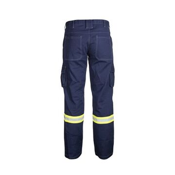 Heavy-Duty Flame Resistant Pant, Male, 32 in lg, Navy, Cotton/Nylon, 46 in Waist