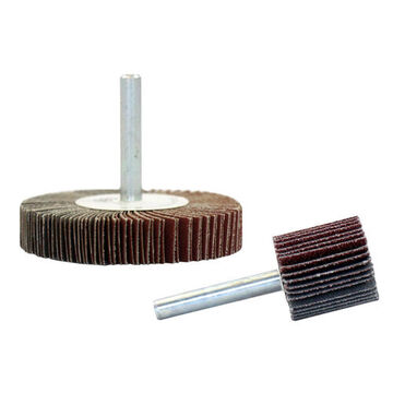 Flap Wheel Cleaning And Finishing, 3/4 In Dia, 3/4 In Wd, 1/4 In Arbor/shank, A80, Aluminum Oxide Abrasive