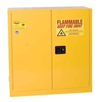 Flammable Safety Cabinet, 30 gal, 44 in ht, 43 in wd, 18 in dp, Galvanized Steel
