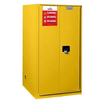 Flammable Safety Cabinet, 60 gal, 65 in ht, 34 in wd, 34 in dp, Galvanized Steel