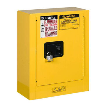 Flammable Safety Cabinet, 1 gal, 22 in ht, 17 in wd, 8 in dp, 18 ga Steel