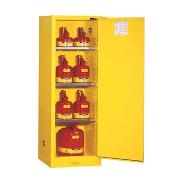 Armoire de sécurité inflammable, 22 gal, 65 pouce ht, 23.2 pouce wd, 18 pouce dp, acier 18 ga