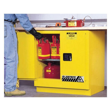 Flammable Safety Cabinet, 22 gal, 35 in ht, 35 in wd, 22 in dp, 18 ga Steel