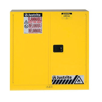 Flammable Safety Cabinet, 30 gal, 44 in ht, 43 in wd, 18 in dp, 18 ga Steel