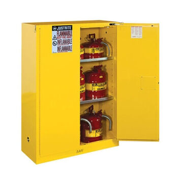 Flammable Safety Cabinet, 45 gal, 65 in ht, 43 in wd, 18 in dp, 18 ga Steel