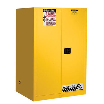 Flammable Safety Cabinet, 90 gal, 65 in ht, 43 in wd, 34 in dp, 18 ga Steel