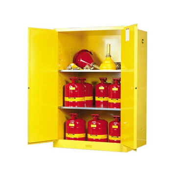 Flammable Safety Cabinet, 90 gal, 65 in ht, 43 in wd, 34 in dp, 18 ga Steel