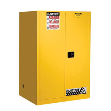 Flammable Safety Cabinet, 90 gal, 65 in ht, 43 in wd, 34 in dp, 18 ga Steel