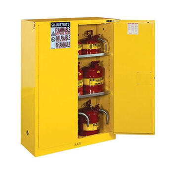 Flammable Safety Cabinet, 90 gal, 65 in ht, 43 in wd, 34 in dp, 18 ga Steel